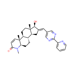 CN1C(=O)C=C[C@]2(C)[C@H]3CC[C@@]4(C)[C@@H](C/C(=C\c5cnc(-c6ccccn6)nc5)[C@@H]4O)[C@@H]3CC[C@@H]12 ZINC000052565944