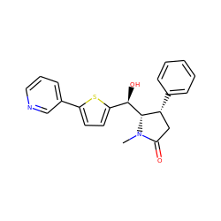 CN1C(=O)C[C@@H](c2ccccc2)[C@H]1[C@H](O)c1ccc(-c2cccnc2)s1 ZINC000073141859