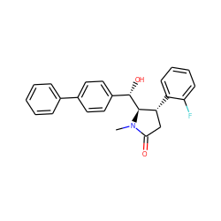CN1C(=O)C[C@@H](c2ccccc2F)[C@@H]1[C@@H](O)c1ccc(-c2ccccc2)cc1 ZINC000096285187
