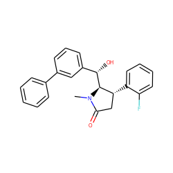 CN1C(=O)C[C@@H](c2ccccc2F)[C@@H]1[C@@H](O)c1cccc(-c2ccccc2)c1 ZINC000096285186