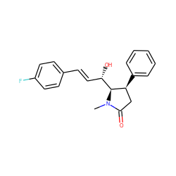 CN1C(=O)C[C@H](c2ccccc2)[C@@H]1[C@@H](O)/C=C/c1ccc(F)cc1 ZINC000028468003