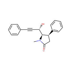 CN1C(=O)C[C@H](c2ccccc2)[C@@H]1[C@@H](O)C#Cc1ccccc1 ZINC000028463812