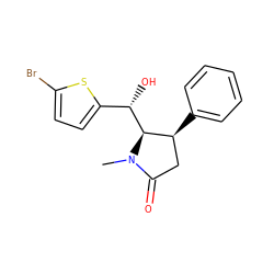 CN1C(=O)C[C@H](c2ccccc2)[C@@H]1[C@@H](O)c1ccc(Br)s1 ZINC000028464184