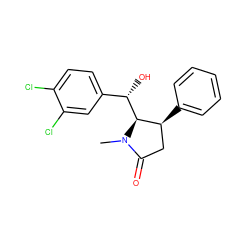 CN1C(=O)C[C@H](c2ccccc2)[C@@H]1[C@@H](O)c1ccc(Cl)c(Cl)c1 ZINC000028457998