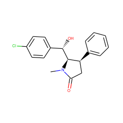 CN1C(=O)C[C@H](c2ccccc2)[C@@H]1[C@@H](O)c1ccc(Cl)cc1 ZINC000028462487