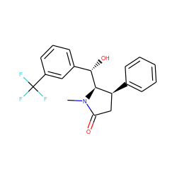 CN1C(=O)C[C@H](c2ccccc2)[C@@H]1[C@@H](O)c1cccc(C(F)(F)F)c1 ZINC000028458437