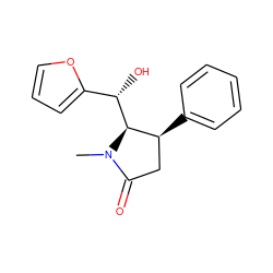 CN1C(=O)C[C@H](c2ccccc2)[C@@H]1[C@@H](O)c1ccco1 ZINC000028467022