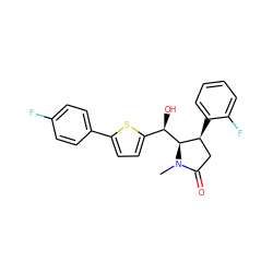 CN1C(=O)C[C@H](c2ccccc2F)[C@@H]1[C@H](O)c1ccc(-c2ccc(F)cc2)s1 ZINC000034230633