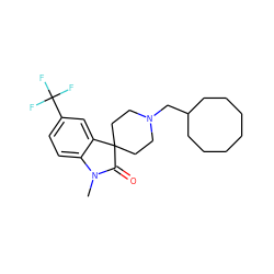 CN1C(=O)C2(CCN(CC3CCCCCCC3)CC2)c2cc(C(F)(F)F)ccc21 ZINC000028527499