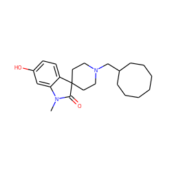 CN1C(=O)C2(CCN(CC3CCCCCCC3)CC2)c2ccc(O)cc21 ZINC000028526345