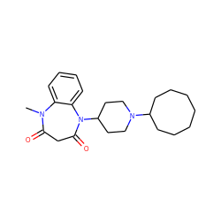 CN1C(=O)CC(=O)N(C2CCN(C3CCCCCCC3)CC2)c2ccccc21 ZINC000115711203