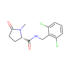 CN1C(=O)CC[C@H]1C(=O)NCc1c(Cl)cccc1Cl ZINC000095566107