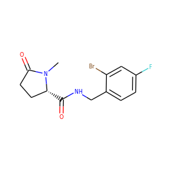 CN1C(=O)CC[C@H]1C(=O)NCc1ccc(F)cc1Br ZINC000095565605