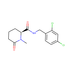 CN1C(=O)CCC[C@H]1C(=O)NCc1ccc(Cl)cc1Cl ZINC000043199835