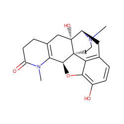 CN1C(=O)CCC2=C1[C@@H]1Oc3c(O)ccc4c3[C@@]13CCN(C)[C@H](C4)[C@]3(O)C2 ZINC000299837127