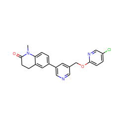 CN1C(=O)CCc2cc(-c3cncc(COc4ccc(Cl)cn4)c3)ccc21 ZINC000221364525