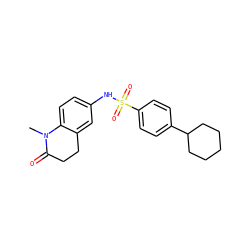 CN1C(=O)CCc2cc(NS(=O)(=O)c3ccc(C4CCCCC4)cc3)ccc21 ZINC000591683473