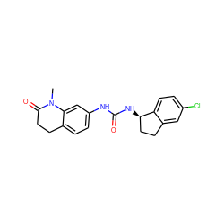 CN1C(=O)CCc2ccc(NC(=O)N[C@@H]3CCc4cc(Cl)ccc43)cc21 ZINC000145708227