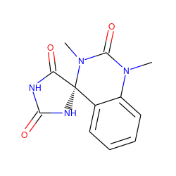 CN1C(=O)N(C)[C@@]2(NC(=O)NC2=O)c2ccccc21 ZINC000013455840