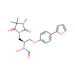 CN1C(=O)N(C[C@@H](COc2ccc(-c3ccco3)cc2)N(O)C=O)C(=O)C1(C)C ZINC000029324943