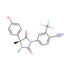 CN1C(=O)N(c2ccc(C#N)c(C(F)(F)F)c2)C(=O)[C@@]1(C)c1ccc(O)cc1 ZINC000043176168