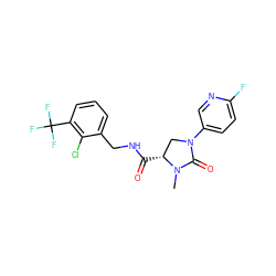 CN1C(=O)N(c2ccc(F)nc2)C[C@H]1C(=O)NCc1cccc(C(F)(F)F)c1Cl ZINC000095565678