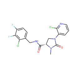 CN1C(=O)N(c2cccnc2Cl)C[C@H]1C(=O)NCc1ccc(F)c(F)c1Cl ZINC000095565842