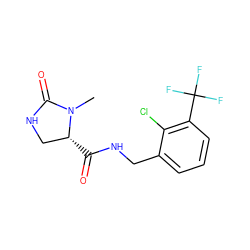 CN1C(=O)NC[C@H]1C(=O)NCc1cccc(C(F)(F)F)c1Cl ZINC000064513243