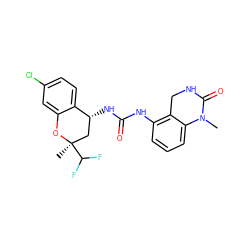 CN1C(=O)NCc2c(NC(=O)N[C@@H]3C[C@@](C)(C(F)F)Oc4cc(Cl)ccc43)cccc21 ZINC000143453608