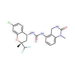 CN1C(=O)NCc2c(NC(=O)N[C@@H]3C[C@](C)(C(F)F)Oc4cc(Cl)ccc43)cccc21 ZINC000143360616