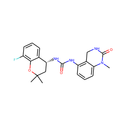 CN1C(=O)NCc2c(NC(=O)N[C@@H]3CC(C)(C)Oc4c(F)cccc43)cccc21 ZINC000144259863