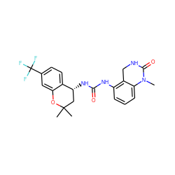 CN1C(=O)NCc2c(NC(=O)N[C@@H]3CC(C)(C)Oc4cc(C(F)(F)F)ccc43)cccc21 ZINC000144192654