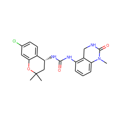 CN1C(=O)NCc2c(NC(=O)N[C@@H]3CC(C)(C)Oc4cc(Cl)ccc43)cccc21 ZINC000143399983