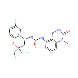 CN1C(=O)NCc2c(NC(=O)N[C@@H]3CC(CF)(CF)Oc4ccc(F)cc43)cccc21 ZINC000144400105