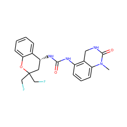 CN1C(=O)NCc2c(NC(=O)N[C@@H]3CC(CF)(CF)Oc4ccccc43)cccc21 ZINC000143440817