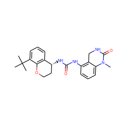 CN1C(=O)NCc2c(NC(=O)N[C@@H]3CCOc4c3cccc4C(C)(C)C)cccc21 ZINC000143257966