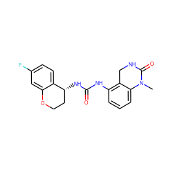 CN1C(=O)NCc2c(NC(=O)N[C@@H]3CCOc4cc(F)ccc43)cccc21 ZINC000143623053