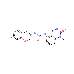 CN1C(=O)NCc2c(NC(=O)N[C@@H]3COc4cc(Cl)ccc4C3)cccc21 ZINC000143445161