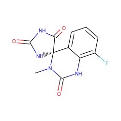 CN1C(=O)Nc2c(F)cccc2[C@@]12NC(=O)NC2=O ZINC000013455975