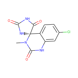 CN1C(=O)Nc2cc(Cl)ccc2[C@@]12NC(=O)NC2=O ZINC000013455950