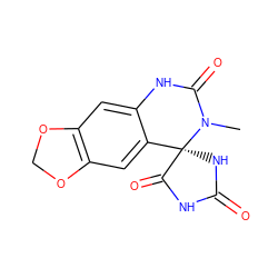 CN1C(=O)Nc2cc3c(cc2[C@@]12NC(=O)NC2=O)OCO3 ZINC000013456016