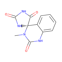 CN1C(=O)Nc2ccccc2[C@@]12NC(=O)NC2=O ZINC000003798077