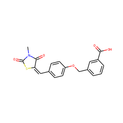 CN1C(=O)S/C(=C/c2ccc(OCc3cccc(C(=O)O)c3)cc2)C1=O ZINC000005102350