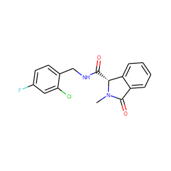 CN1C(=O)c2ccccc2[C@H]1C(=O)NCc1ccc(F)cc1Cl ZINC000095565485