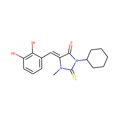 CN1C(=S)N(C2CCCCC2)C(=O)/C1=C/c1cccc(O)c1O ZINC000653819638