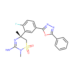 CN1C(N)=N[C@](C)(c2cc(-c3nnc(-c4ccccc4)o3)ccc2F)CS1(=O)=O ZINC000209007390