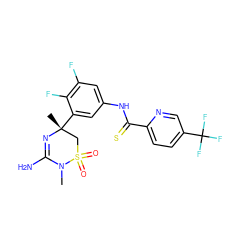 CN1C(N)=N[C@](C)(c2cc(NC(=S)c3ccc(C(F)(F)F)cn3)cc(F)c2F)CS1(=O)=O ZINC000209504968