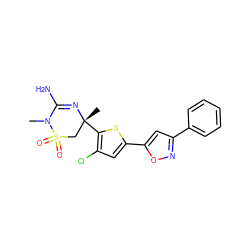 CN1C(N)=N[C@](C)(c2sc(-c3cc(-c4ccccc4)no3)cc2Cl)CS1(=O)=O ZINC000208993024