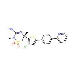 CN1C(N)=N[C@](C)(c2sc(-c3ccc(-c4ccccn4)cc3)cc2Cl)CS1(=O)=O ZINC000219600671