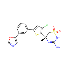 CN1C(N)=N[C@](C)(c2sc(-c3cccc(-c4cnco4)c3)cc2Cl)CS1(=O)=O ZINC000219668146